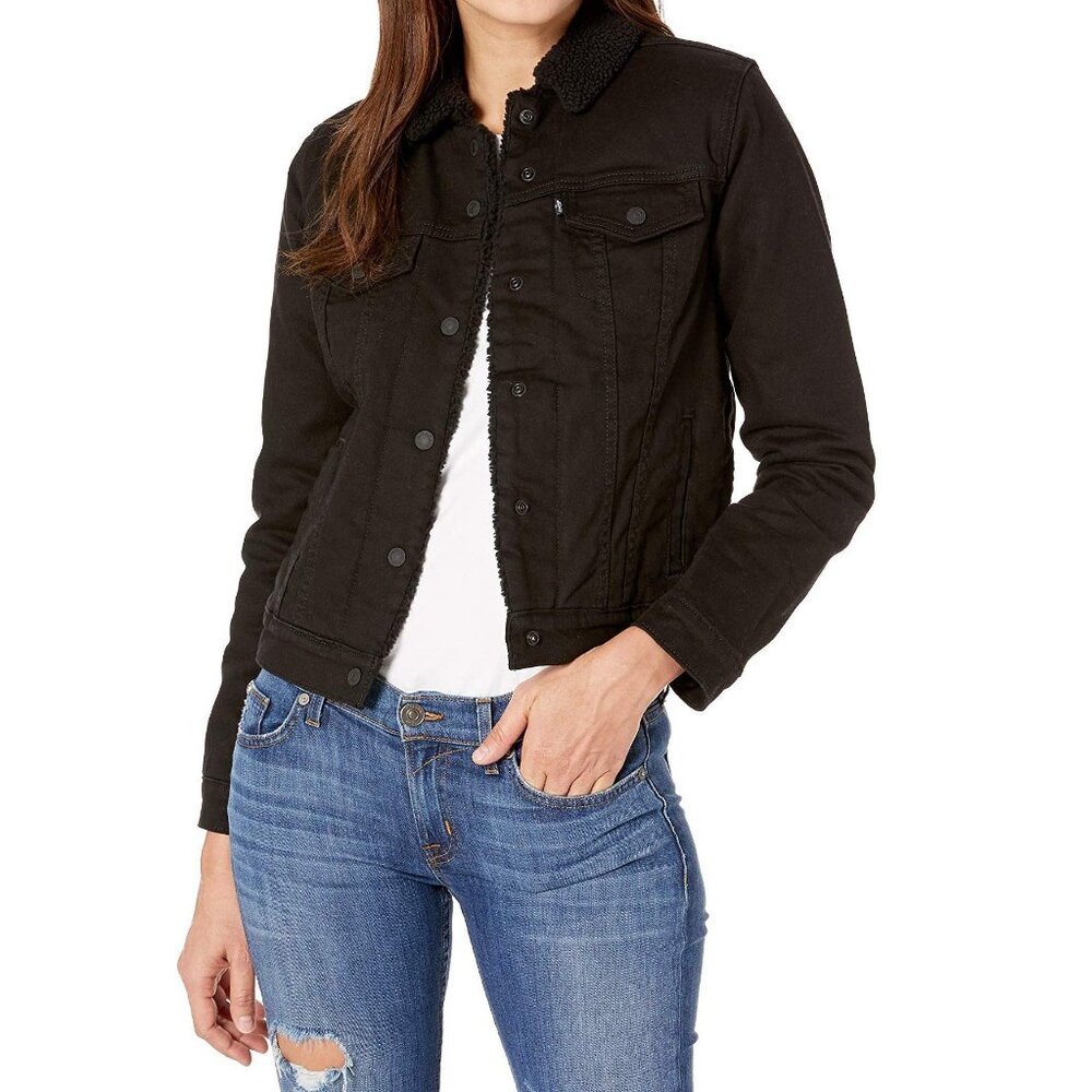 Original Sherpa Trucker Jacket Classic Denim Winter Cozy Lined Collar